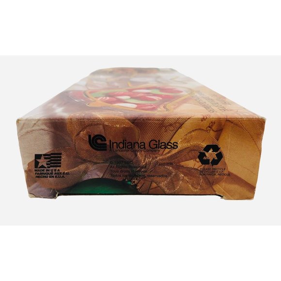 Holiday Gold Indiana Glass Christmas Candy Serving Dish Candle Holder Set of 3 - Picture 6 of 10